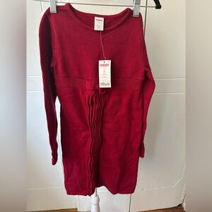NWT Size 9 girls burgundy long sleeve dress